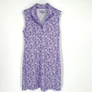 Ibkul Dress Womens M Purple Animal Print Tennis Pickleball Athleisure Preppy UPF